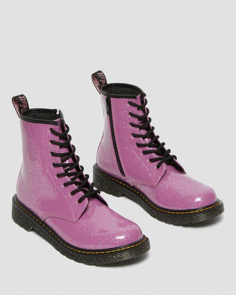 Dr Martens Youth 1460 Glitter Snørestøvler Børn Lyserød | DK 708UZG